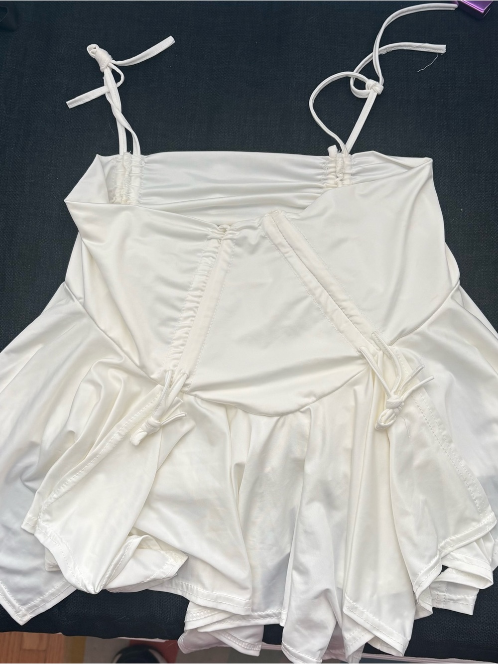 Classic White Satin Slip Dress with Adjustable Straps